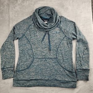 Reebok Women's Blue Cowl Neck Knit Sweater Pullover Size XL